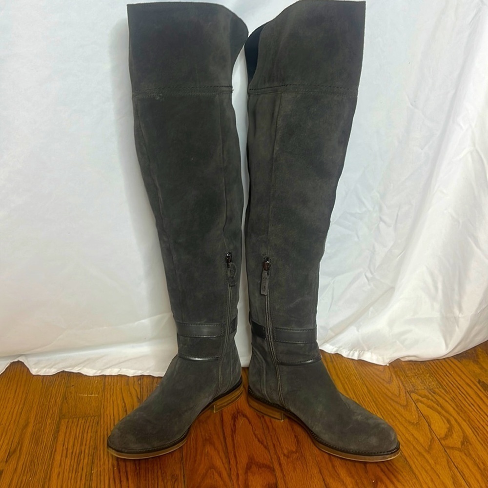 Franco Sarto over the knee gray side boots/ wide calf